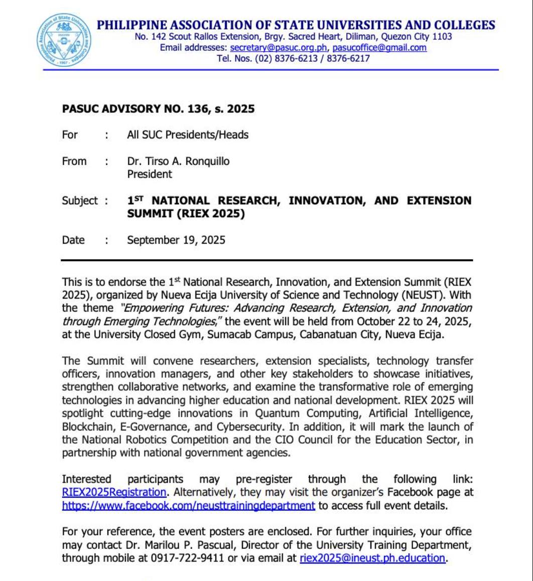 Pasuc Endorsement RIEX Summit